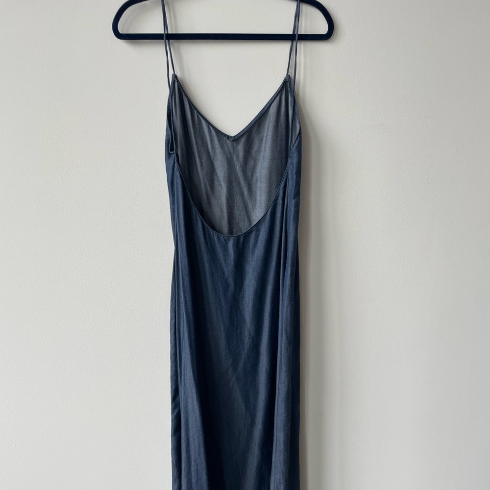 Zara denim maxi dress with low back size medium